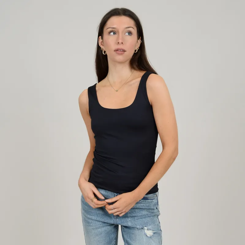 RD Double U Tank - Black sold by Boutique with Grace