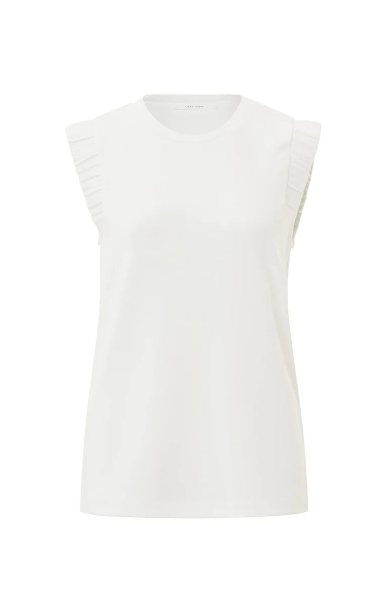 Yaya Sleeveless Top with Gathered Shoulders - Star White sold by Boutique with Grace product image thumbnail 3
