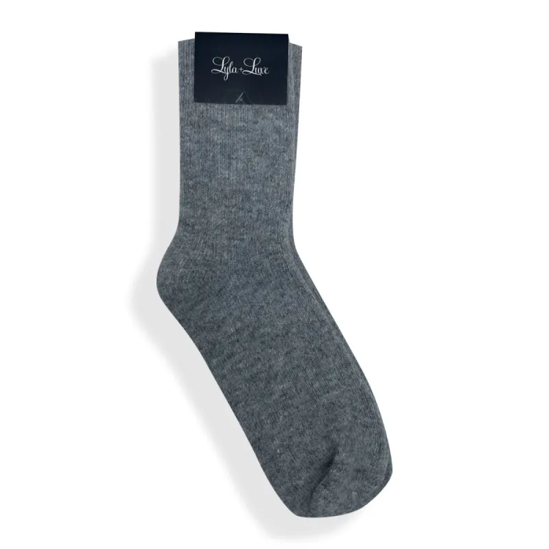 Lyla & Luxe Cozy Socks - Dark Grey sold by Boutique with Grace