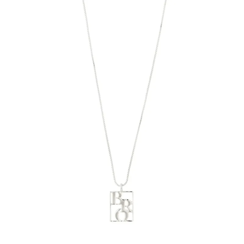 Pilgrim BRO Love Tag Necklace - Silver sold by Boutique with Grace