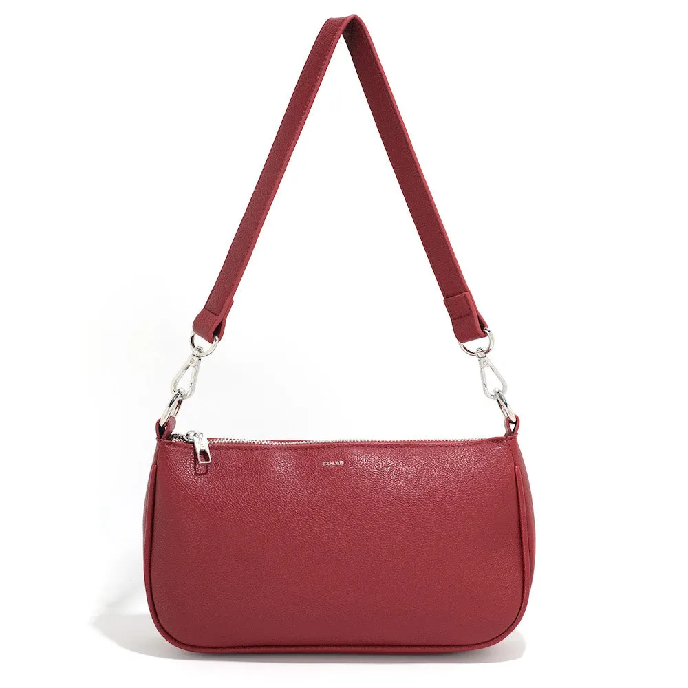 co-lab Chloe Baguette Crossbody - Pomegranate sold by Boutique with Grace