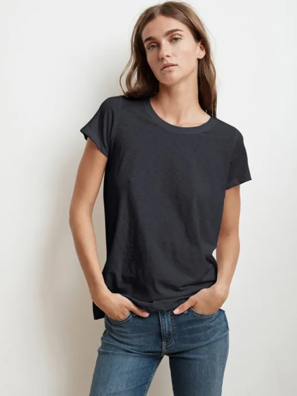 Velvet Tressa City Slub Tee - Black sold by Boutique with Grace