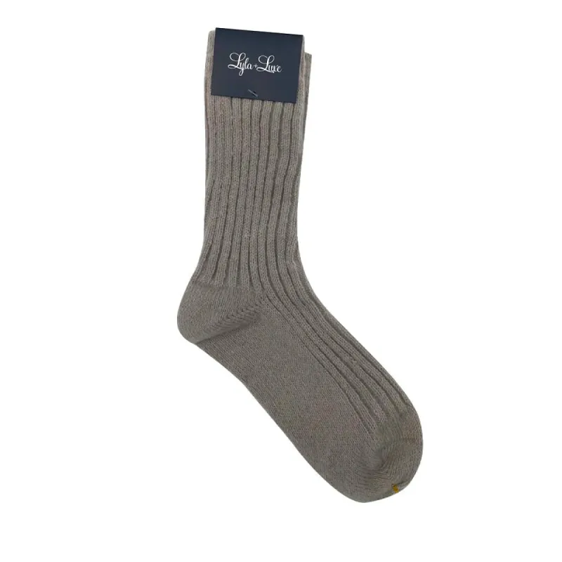 Lyla & Luxe Cotton Cashmere Socks - Driftwood sold by Boutique with Grace