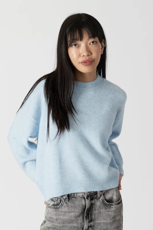 Lyla & Luxe Avery Eco Light Sweater - Soft Blue sold by Boutique with Grace