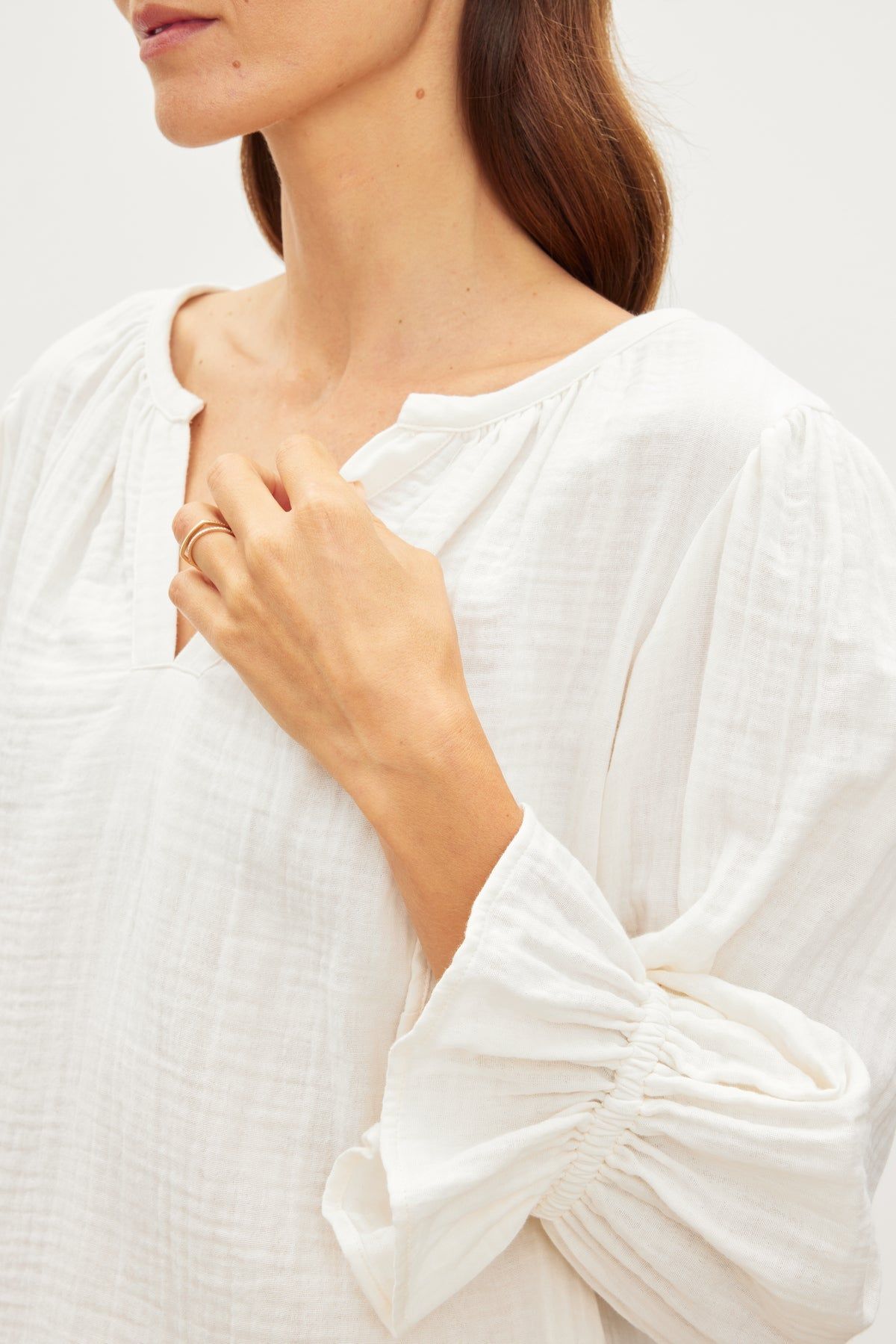 Velvet Milly Cotton Gauze Blouse - Coconut sold by Boutique with Grace product image thumbnail 4