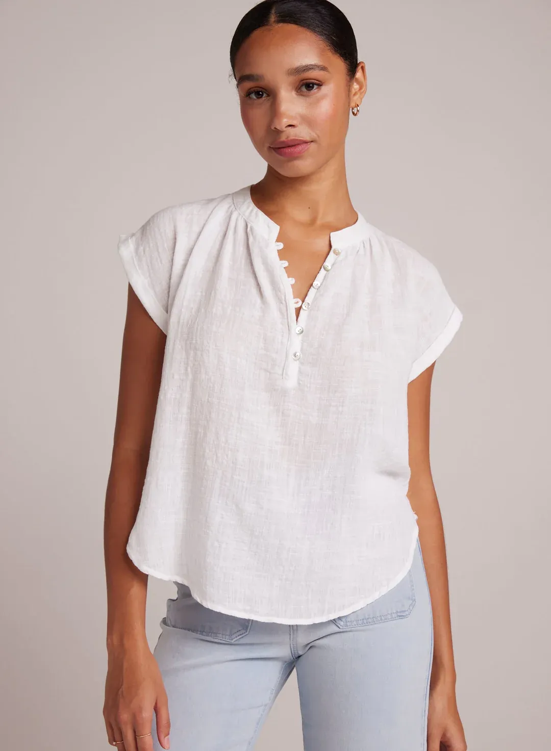 Bella Dahl Cap Sleeve Pullover - White sold by Boutique with Grace
