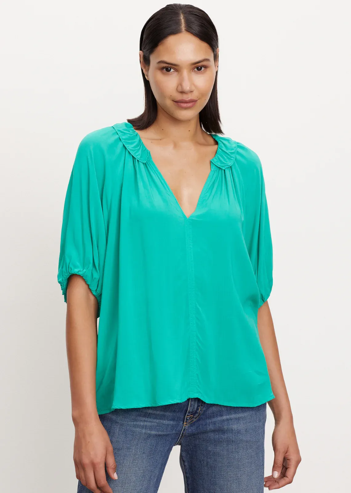 Velvet Alegra Blouse - Emerald sold by Boutique with Grace