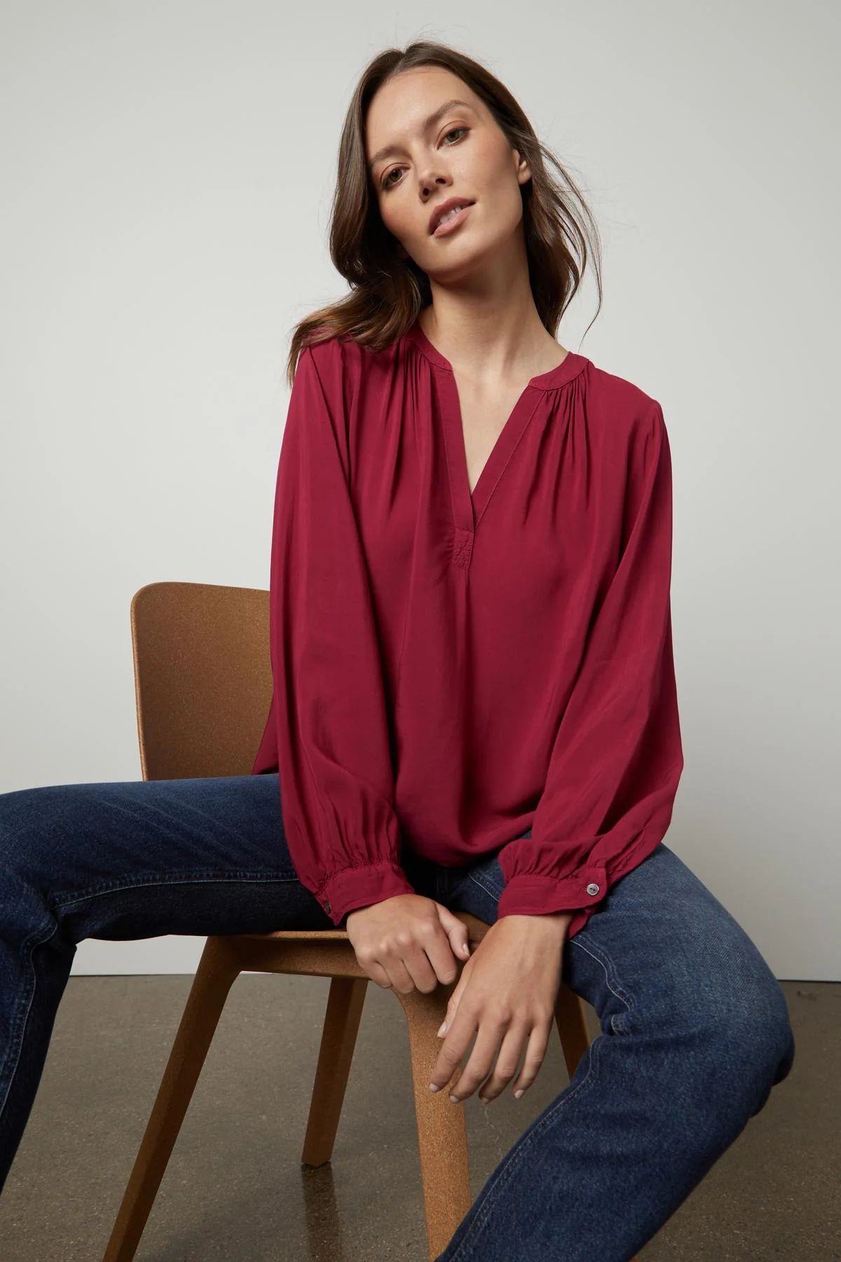 Velvet Posie Blouse - Zinnia sold by Boutique with Grace product image thumbnail 4