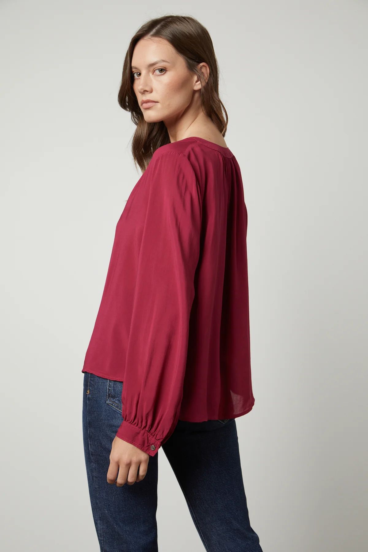 Velvet Posie Blouse - Zinnia sold by Boutique with Grace product image thumbnail 3