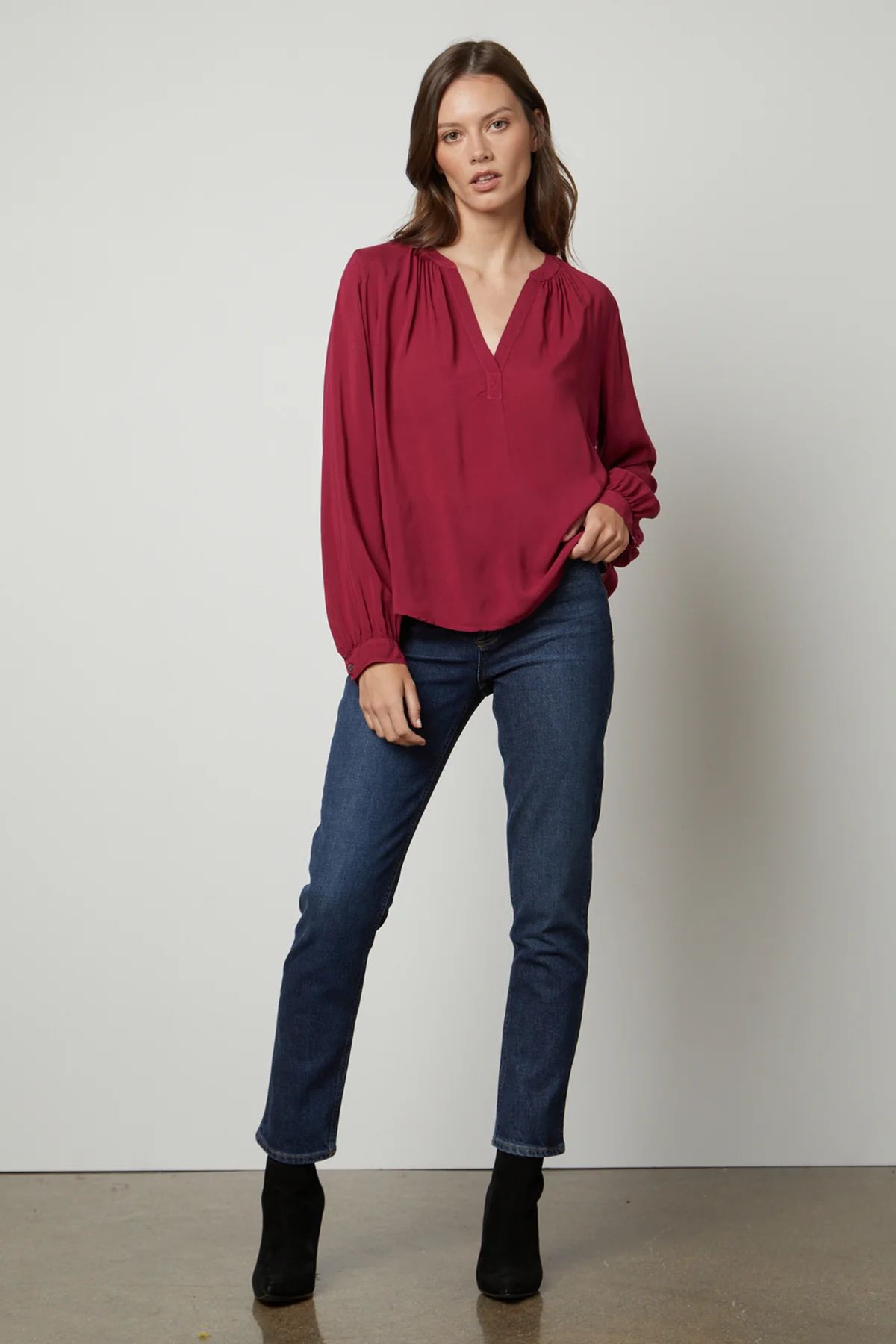 Velvet Posie Blouse - Zinnia sold by Boutique with Grace