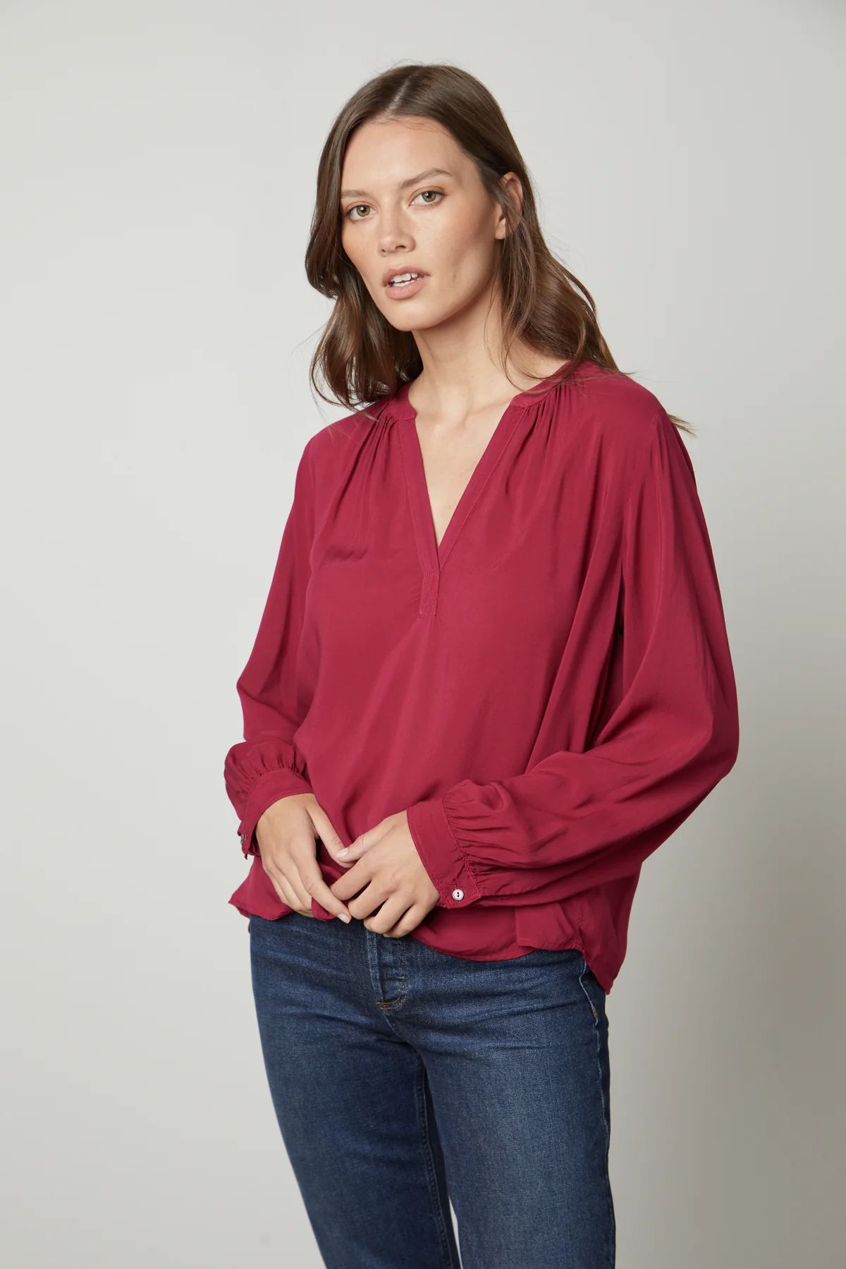Velvet Posie Blouse - Zinnia sold by Boutique with Grace product image thumbnail 2