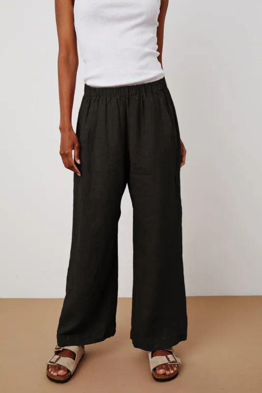Velvet Lola Linen Pant - Black sold by Boutique with Grace