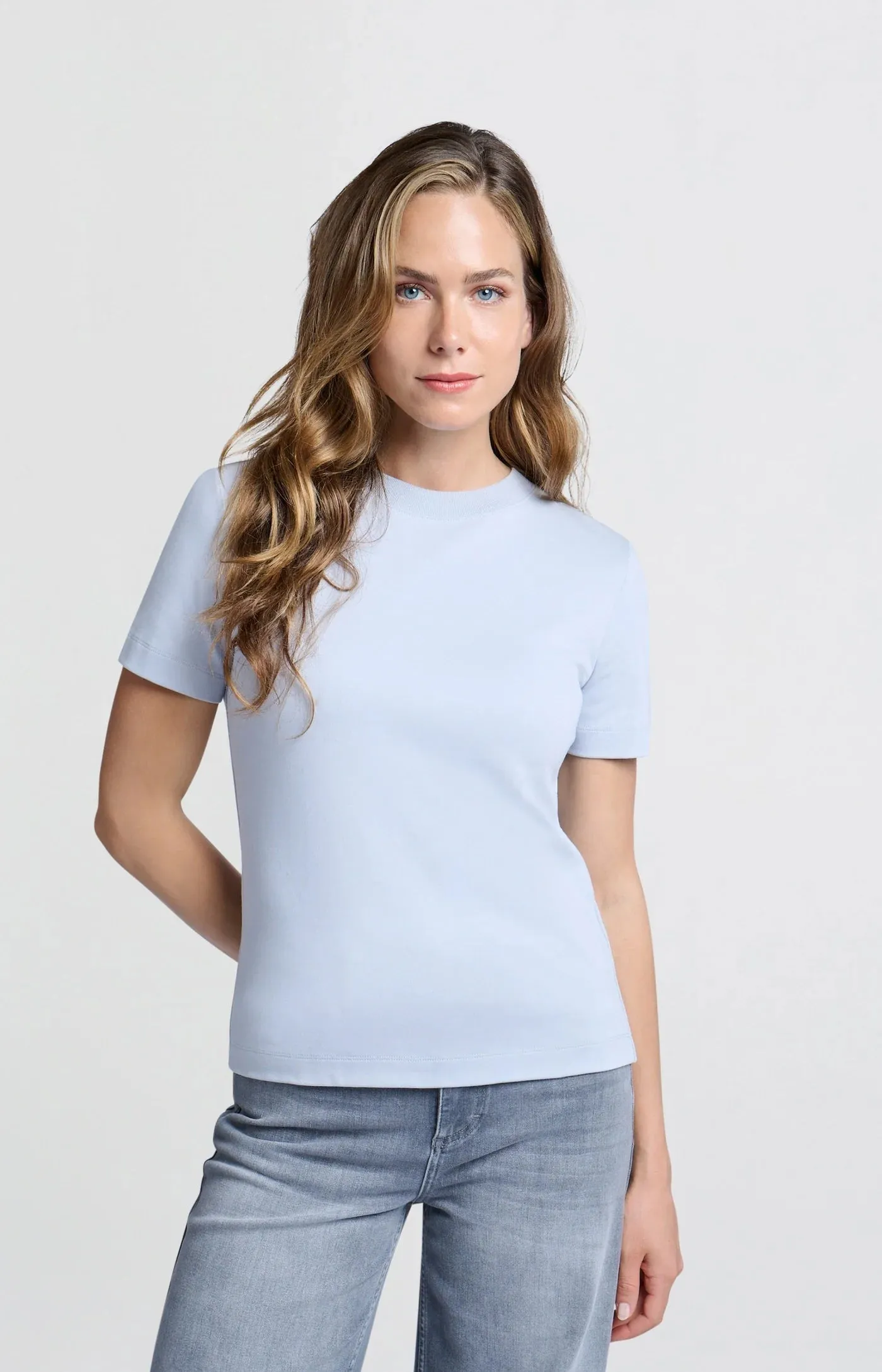 Yaya Round Neck Tee - Ice Blue sold by Boutique with Grace