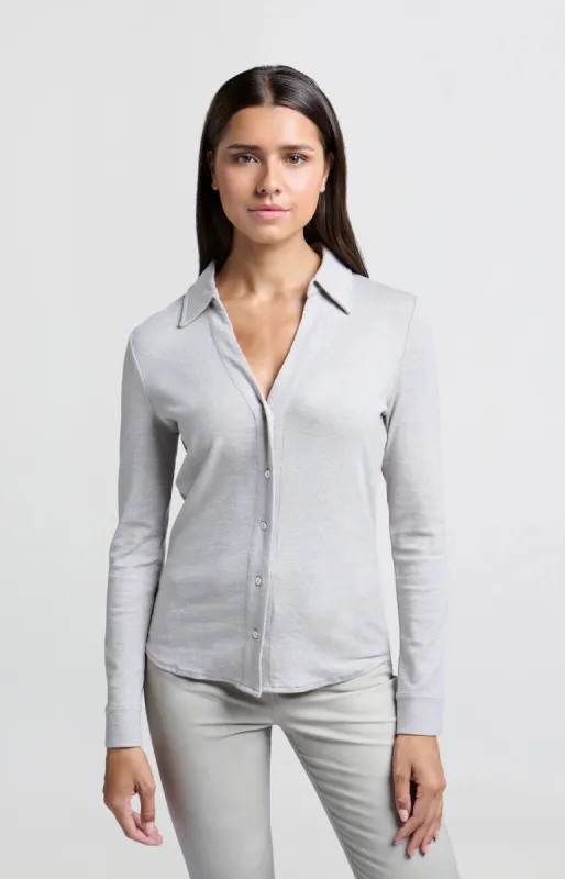 Yaya Jersey Blouse - Grey Melange sold by Boutique with Grace