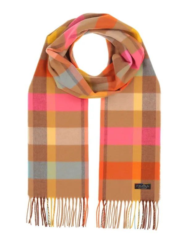 V. Fraas Cashmink Check Plaid - 180 Camel sold by Boutique with Grace