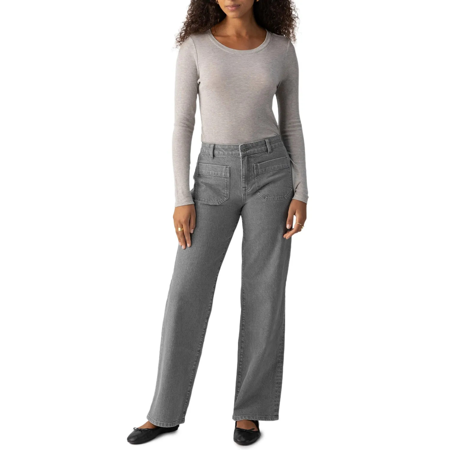 Sanctuary Femme Crew Tee - Heather Grey sold by Boutique with Grace