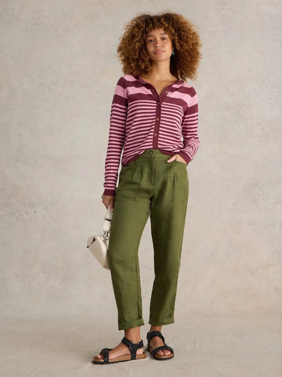 White Stuff Lulu Striped Cardi - Pink Multi sold by Boutique with Grace