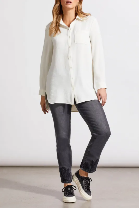 Tribal Taylor Roll Sleeve Tunic - Cream sold by Boutique with Grace