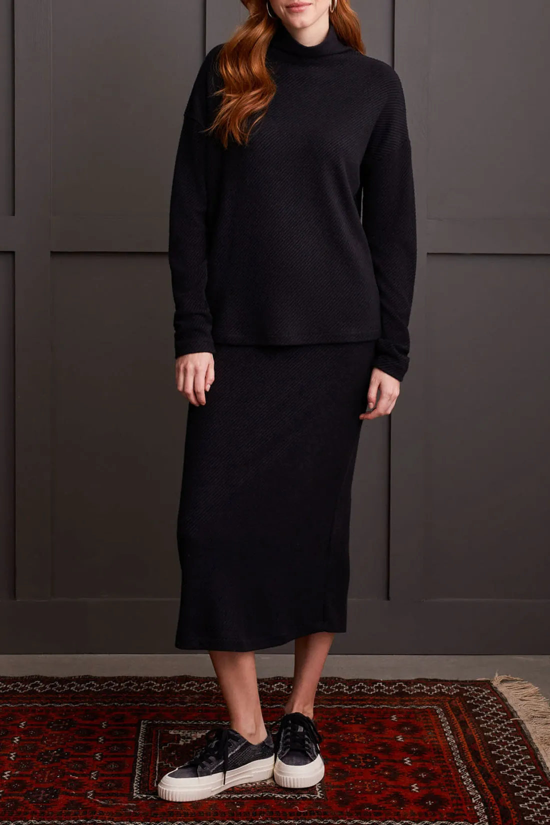 Tribal Erin Drop Shoulder Top - Black sold by Boutique with Grace