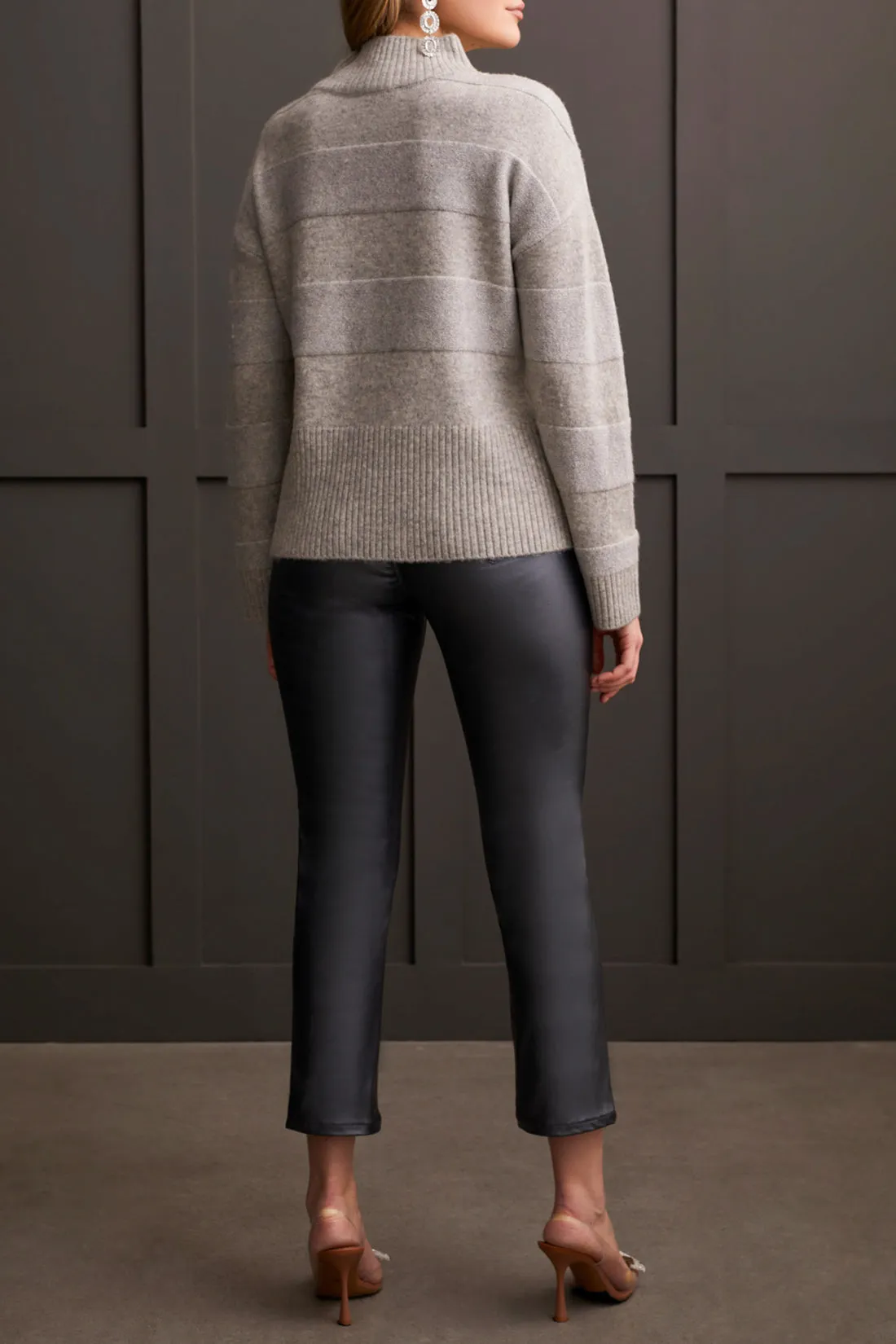 Tribal Delilah Mock Neck Sweater - Grey Mix sold by Boutique with Grace product image thumbnail 2