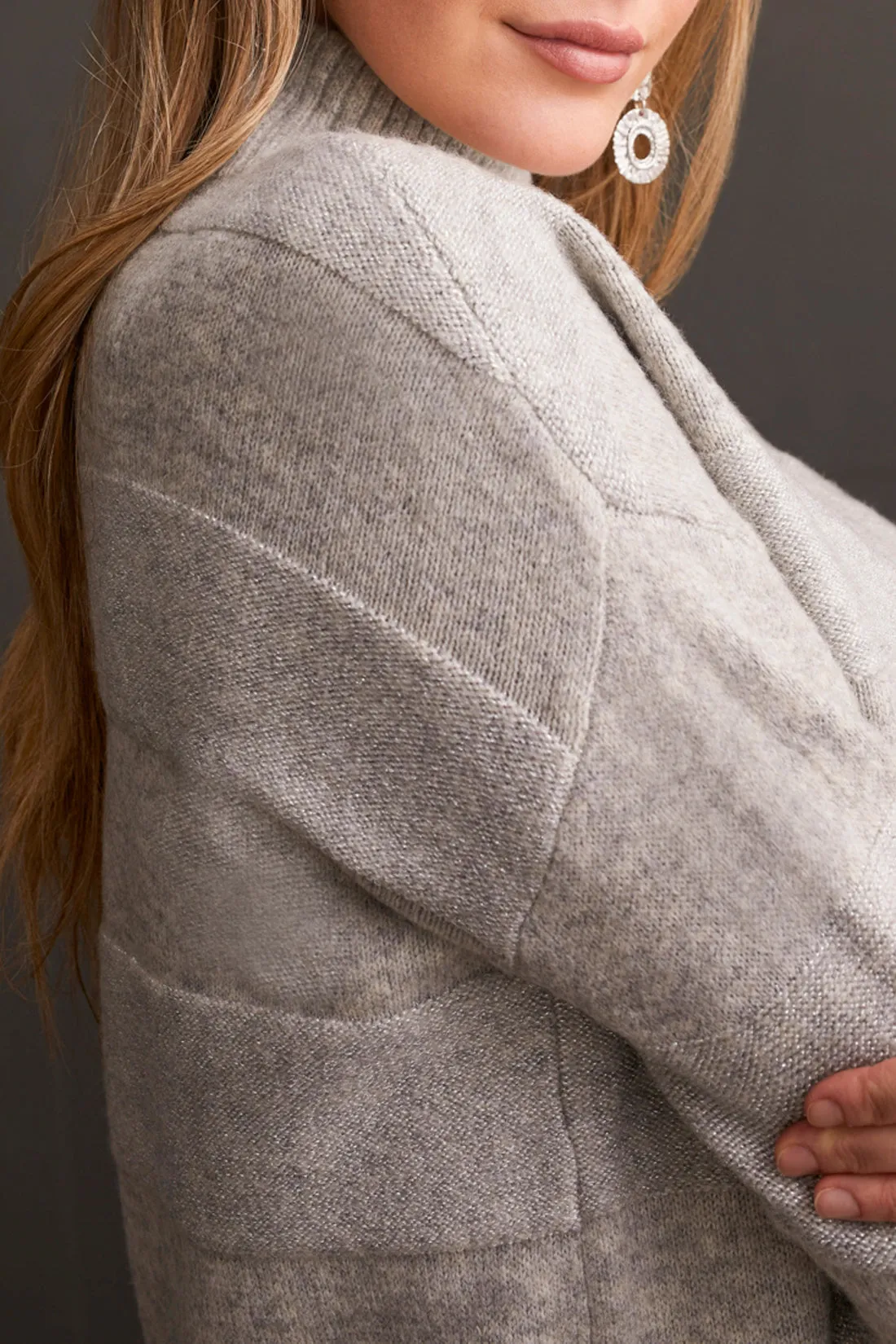 Tribal Delilah Mock Neck Sweater - Grey Mix sold by Boutique with Grace product image thumbnail 4