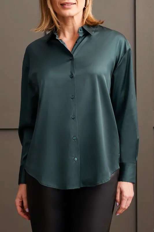 Tribal Addy Drop Shoulder Shirt - Alpine Green made by Tribal