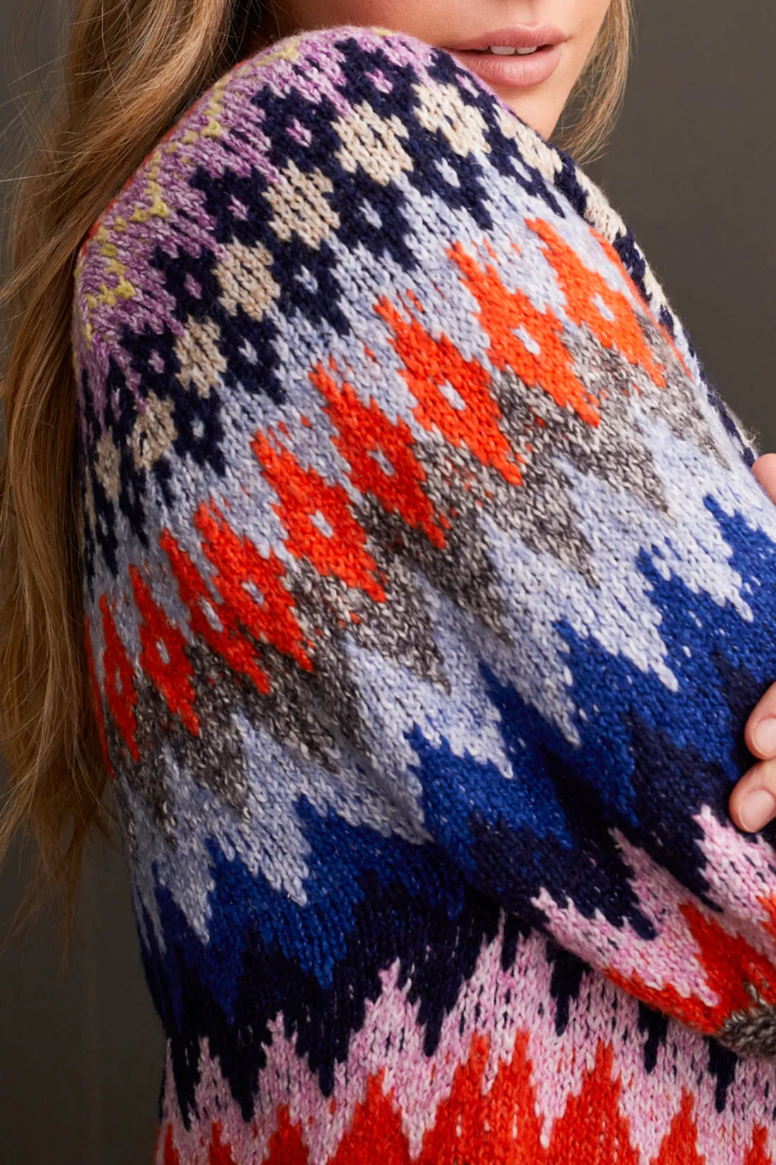 Tribal Amber Intarsia Sweater - Grey Mix sold by Boutique with Grace product image thumbnail 4