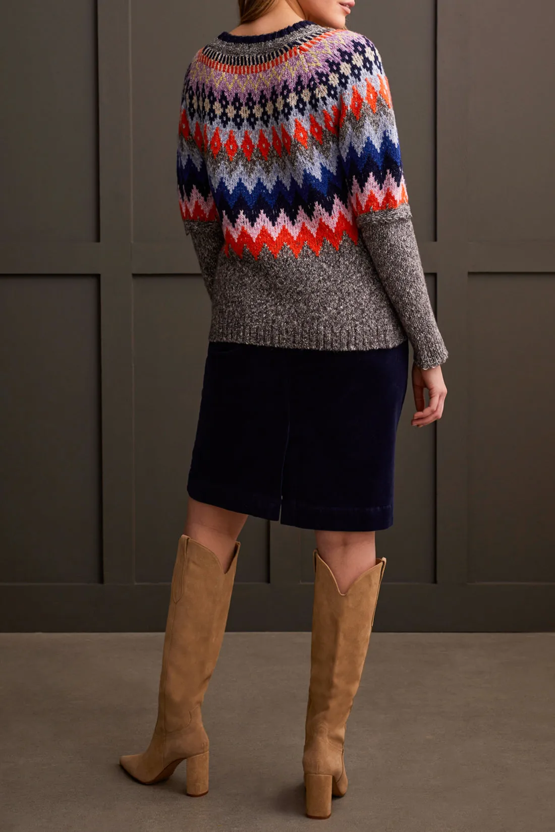 Tribal Amber Intarsia Sweater - Grey Mix sold by Boutique with Grace product image thumbnail 2