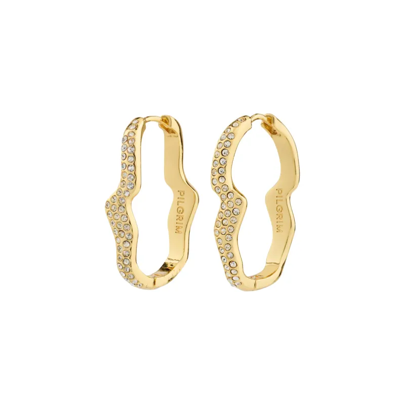 Pilgrim Connect Crystal Earrings - Gold sold by Boutique with Grace