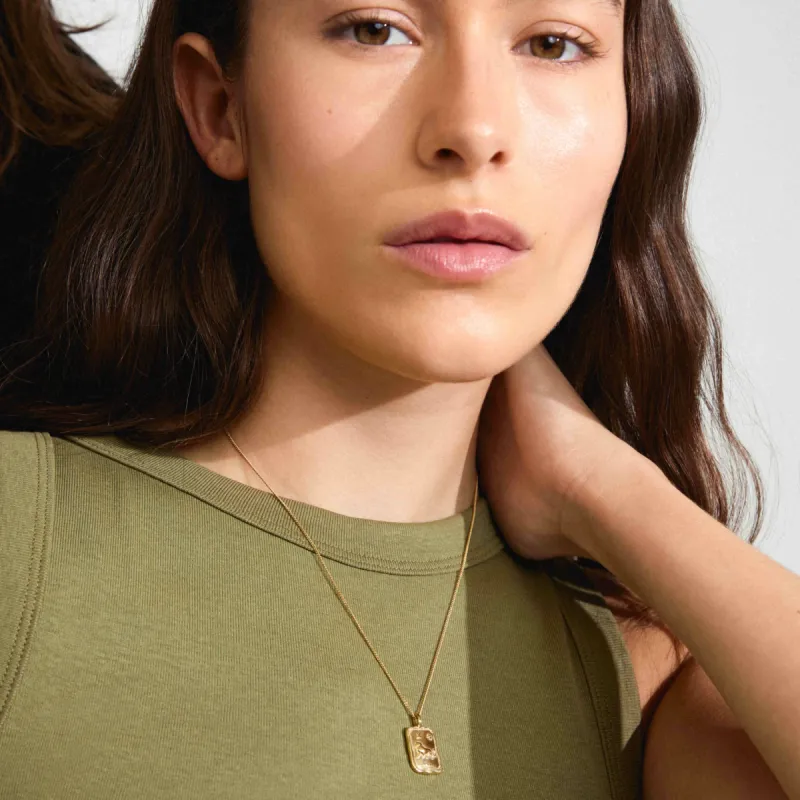 Pilgrim Leo Recycled Zodiac Necklace - Gold sold by Boutique with Grace