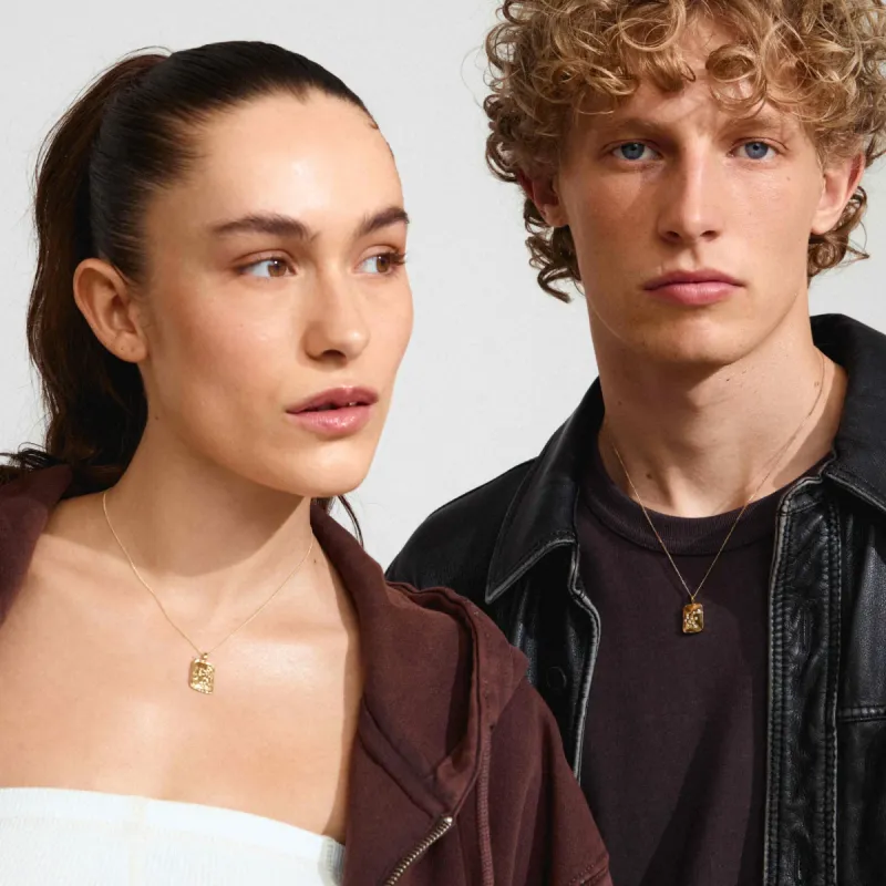 Pilgrim Aquarius Recycled Zodiac Necklace - Gold sold by Boutique with Grace