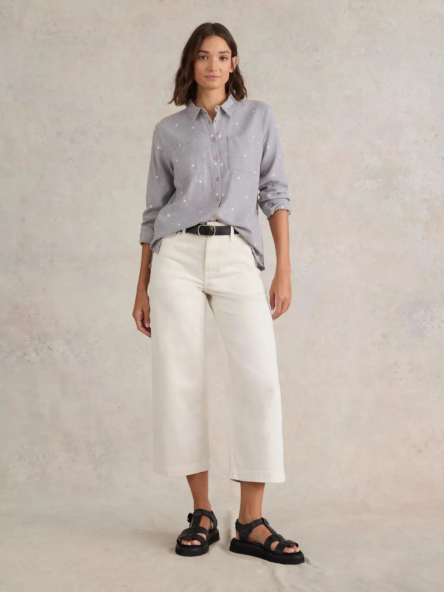 White Stuff Sophie Organic Cotton Shirt - Grey sold by Boutique with Grace product image thumbnail 2