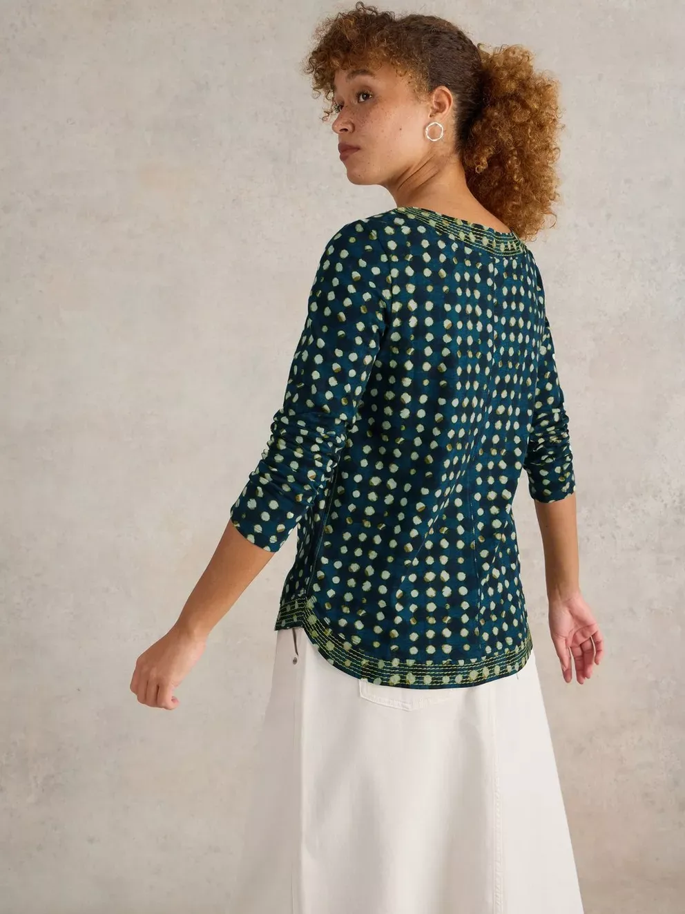 White Stuff Long Sleeve Weaver Tee - Blue sold by Boutique with Grace product image thumbnail 3