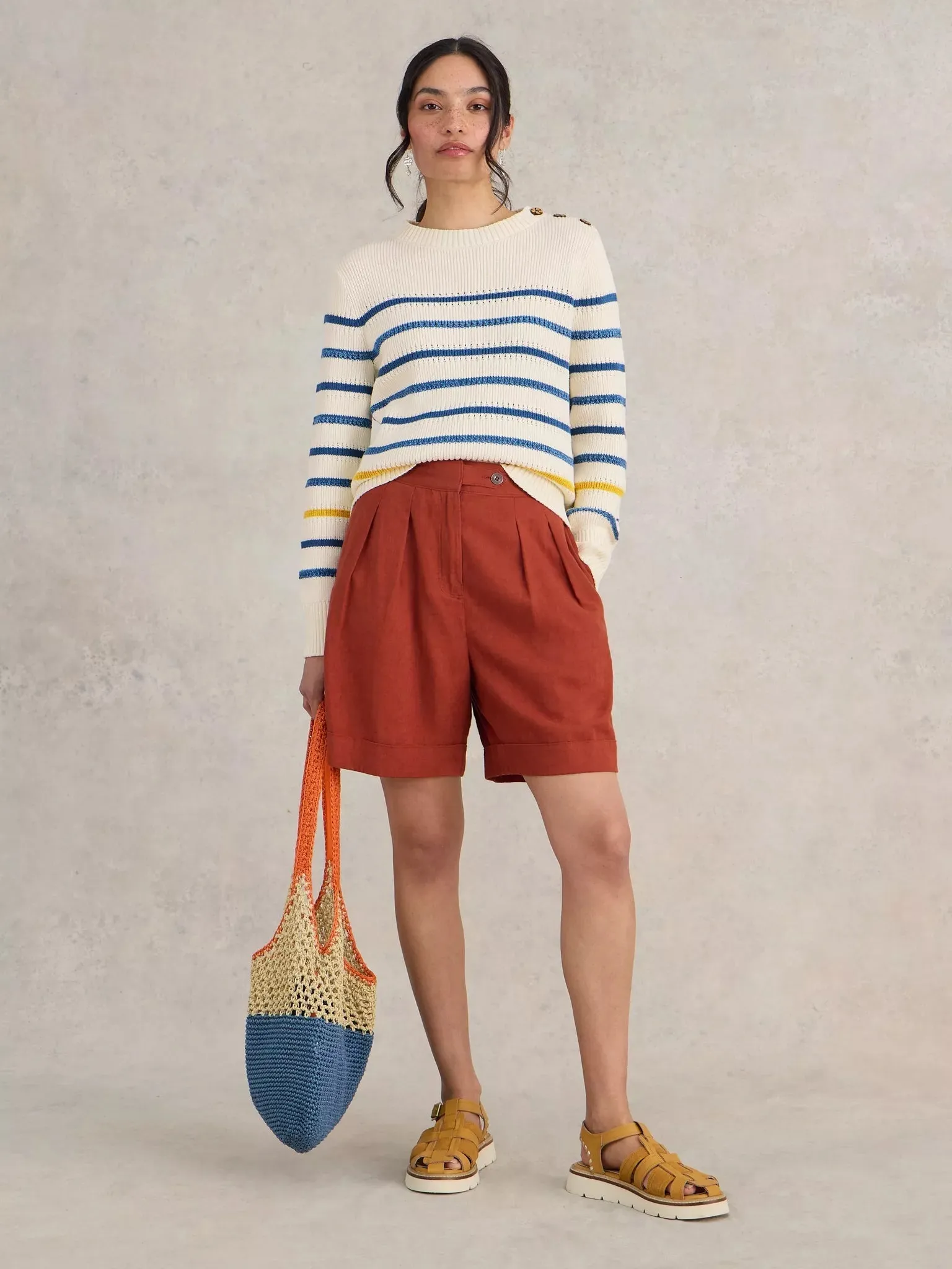 White Stuff Ellie Striped Jumper - Natural sold by Boutique with Grace