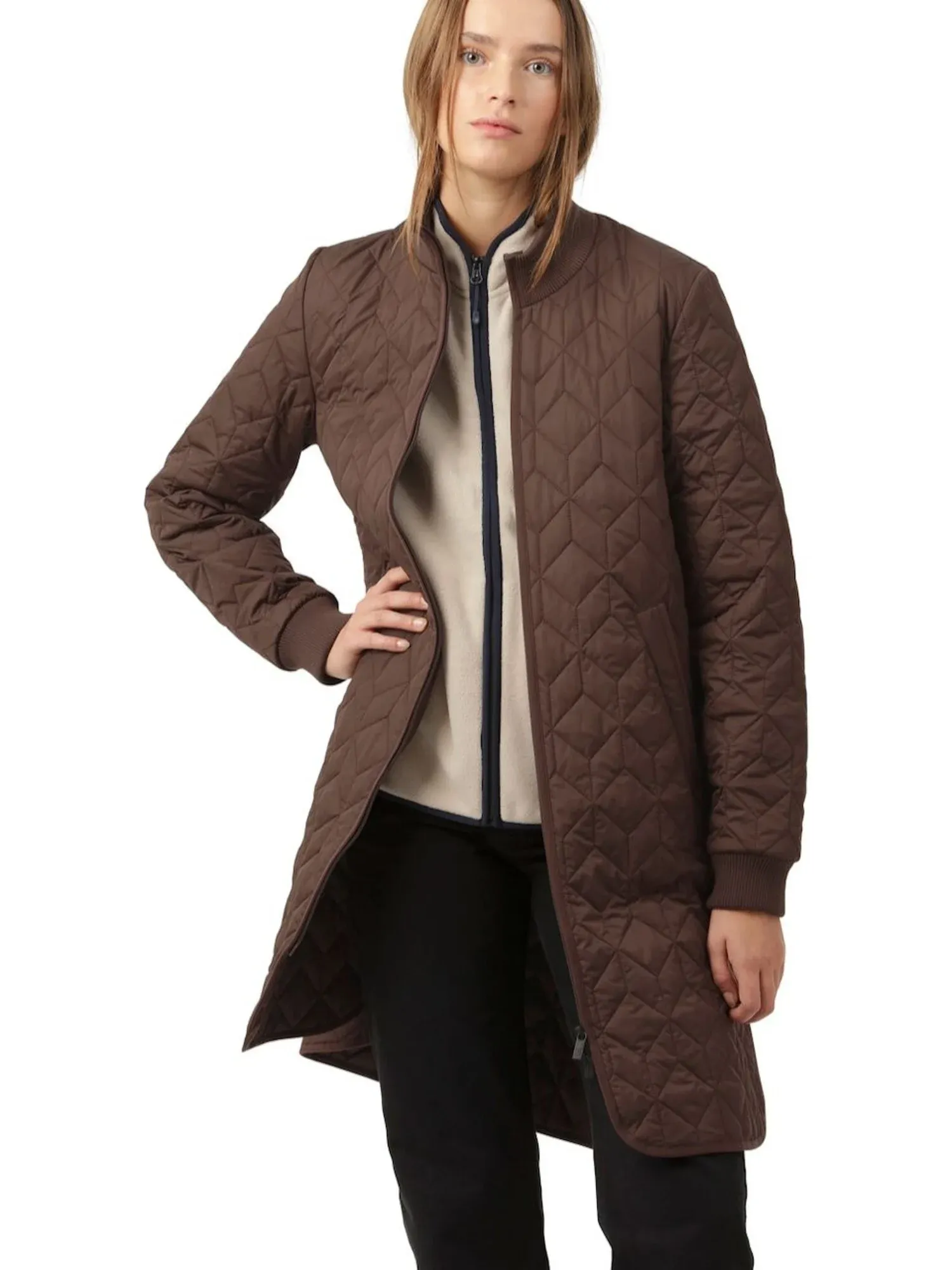 Ilse Jacobsen Long Quilt Jacket - Ebony sold by Boutique with Grace