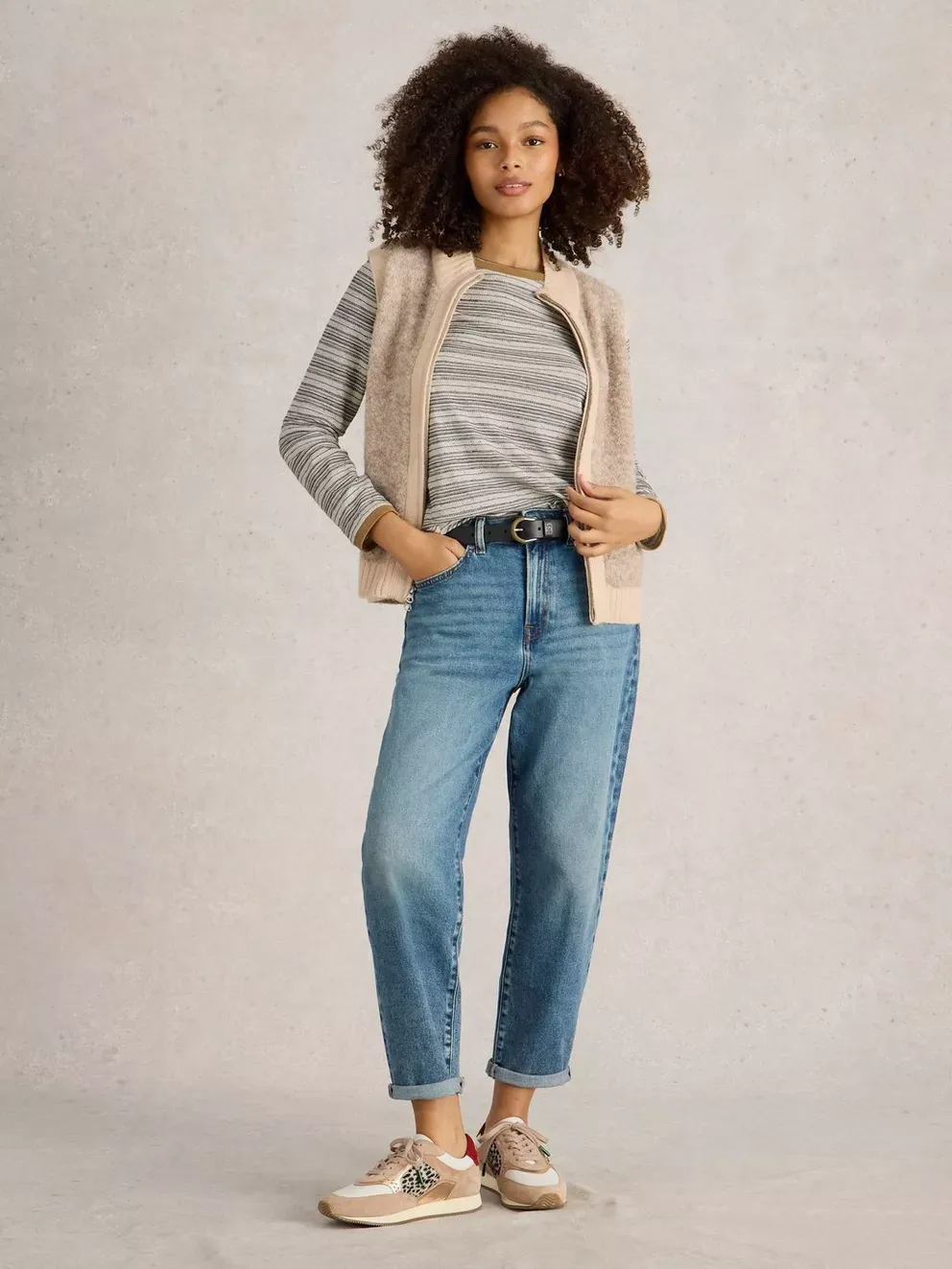 White Stuff Clara Stitch LS Tee - Nat Multi sold by Boutique with Grace