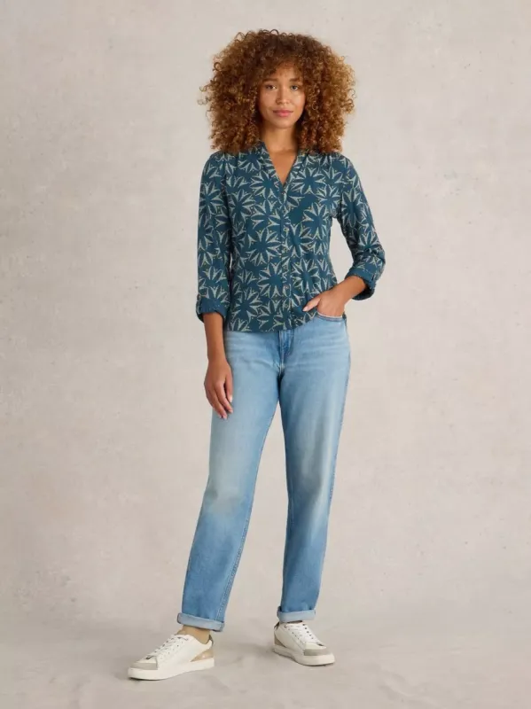White Stuff Annie Jersey Shirt - Teal 24 sold by Boutique with Grace