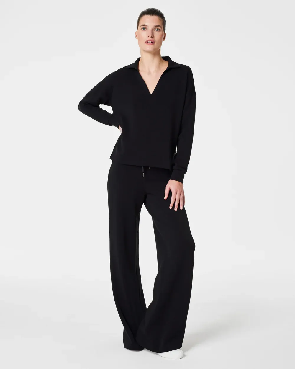 Spanx AirEssentials Polo Top - Black sold by Boutique with Grace