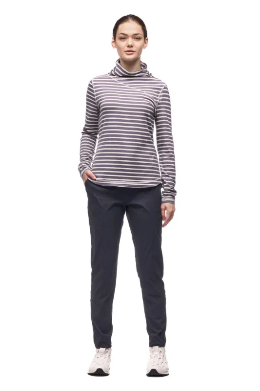 Indyeva Luz Mockneck Top - Titanium/Rain Stripe sold by Boutique with Grace