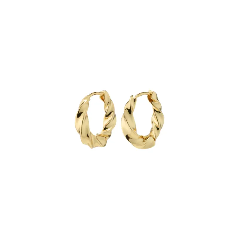 Pilgrim Medium Taffy Hoops - Gold sold by Boutique with Grace