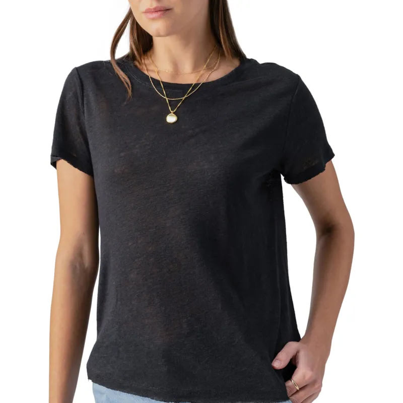 Sanctuary Linen Perfect Tee - Black sold by Boutique with Grace