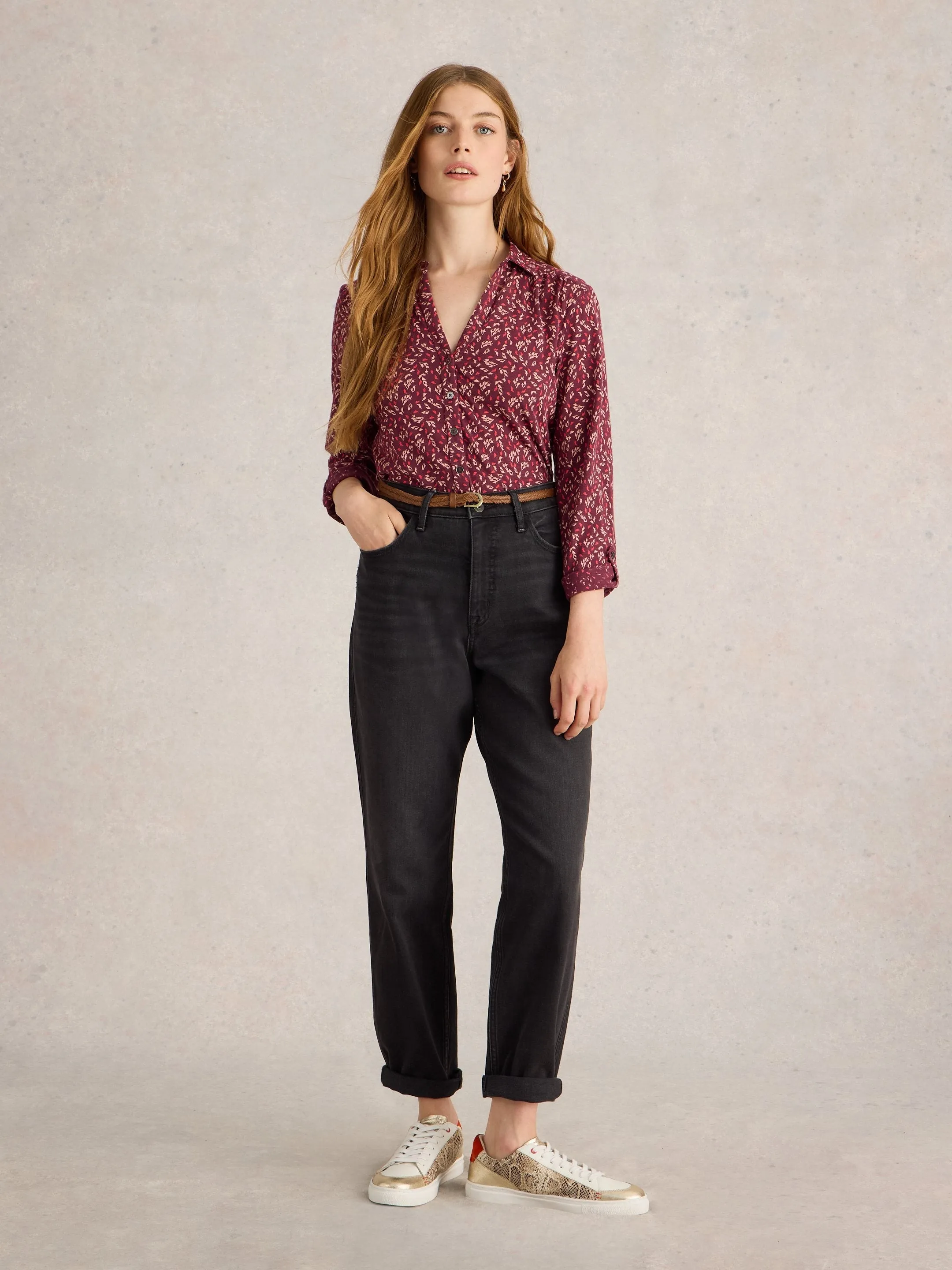 White Stuff Annie Jersey Shirt - Plum Multi sold by Boutique with Grace