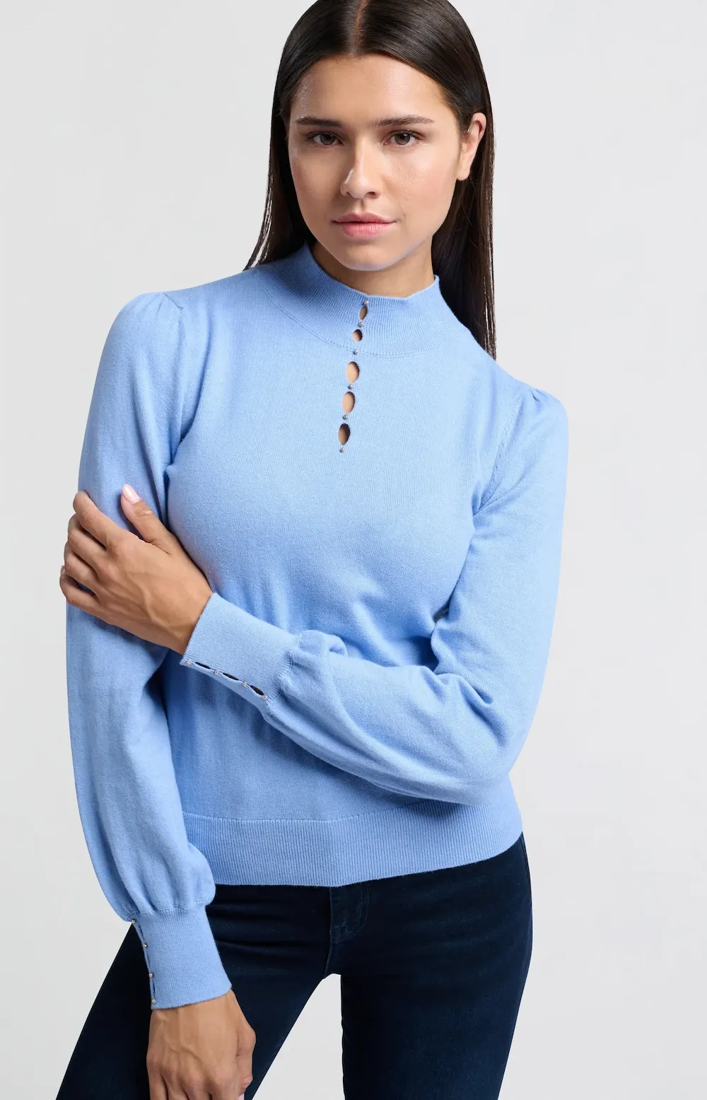 Yaya Frankie Sweater - Bel Air Blue sold by Boutique with Grace product image thumbnail 2