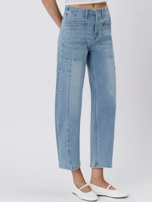 Vervet High Rise Barrel Jeans - Accomplishments sold by Boutique with Grace product image thumbnail 2