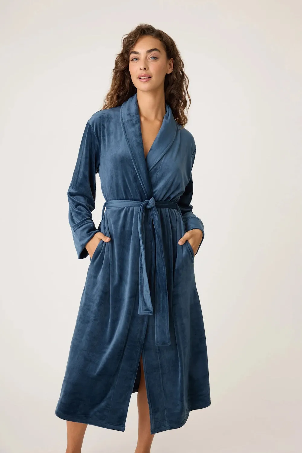 PJ Salvage Velvety Velour Robe - Navy sold by Boutique with Grace product image thumbnail 4