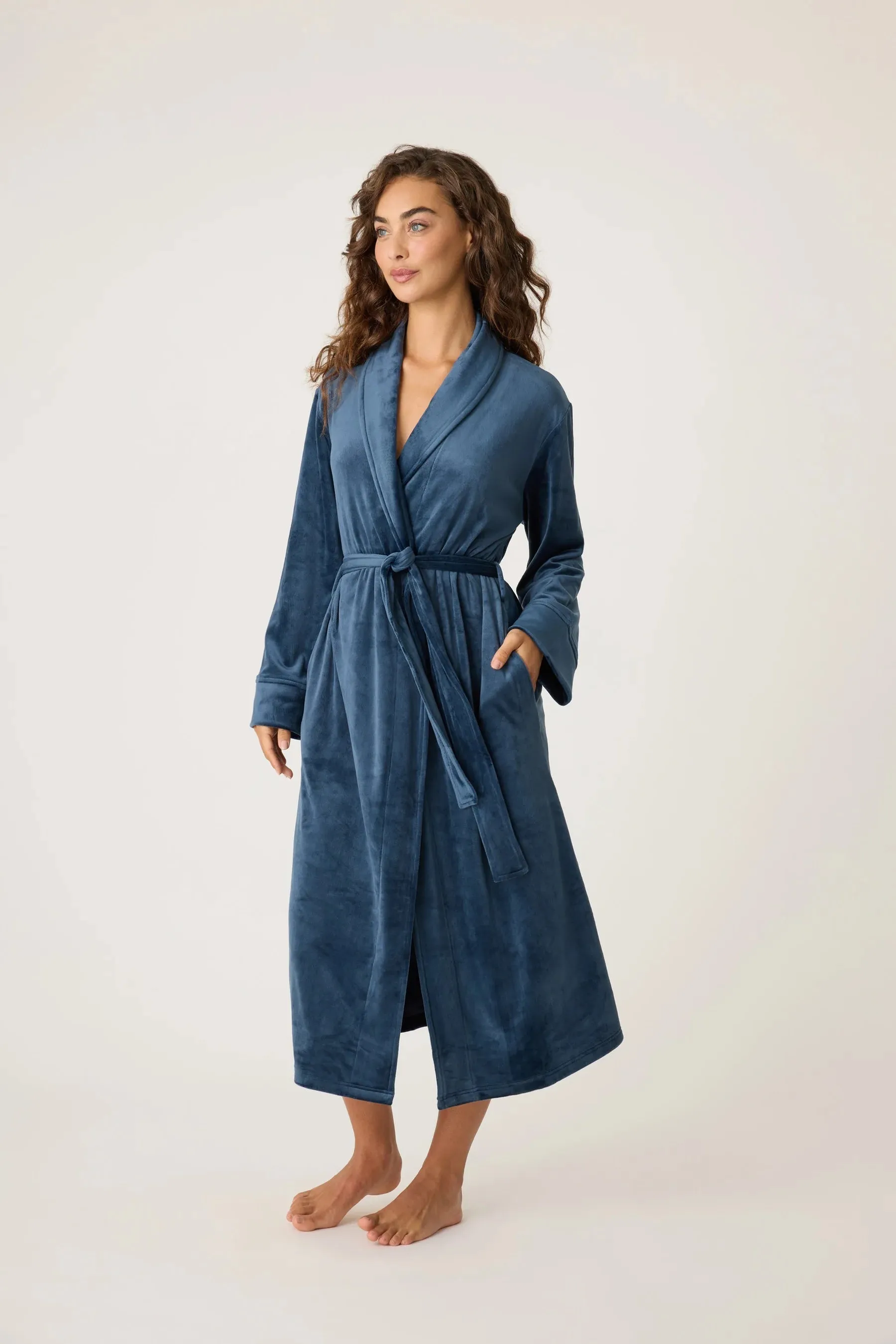 PJ Salvage Velvety Velour Robe - Navy sold by Boutique with Grace product image thumbnail 3