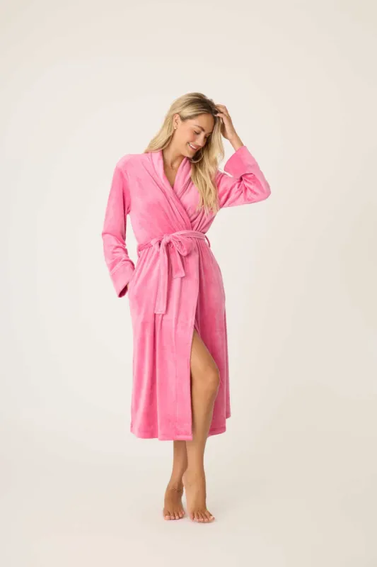 PJ Salvage Velvety Velour Robe - Fuchsia sold by Boutique with Grace
