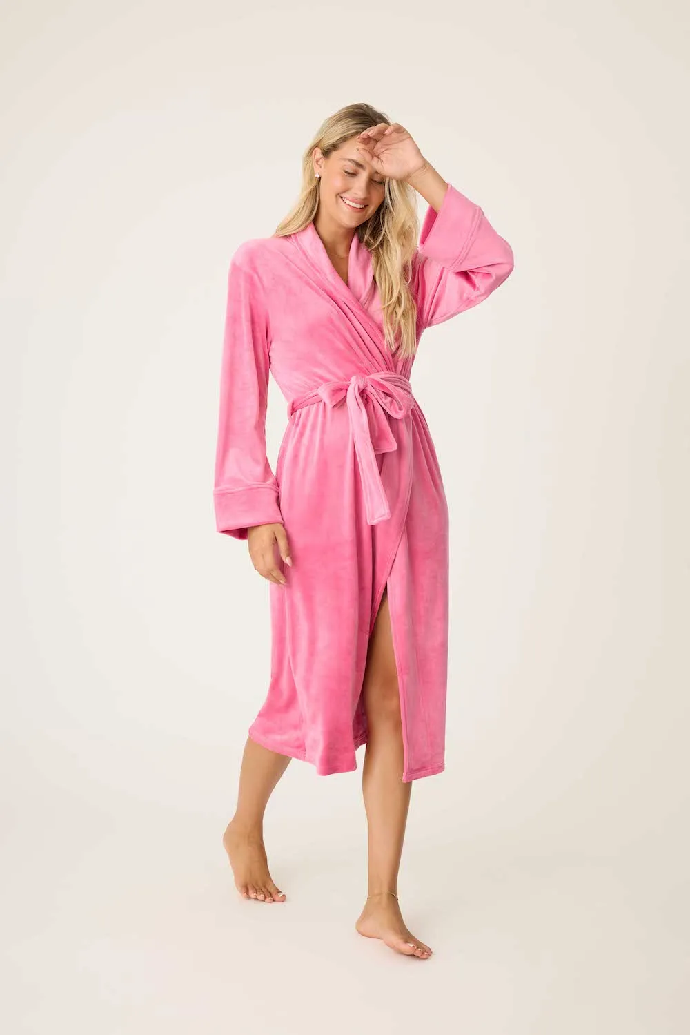 PJ Salvage Velvety Velour Robe - Fuchsia sold by Boutique with Grace product image thumbnail 3