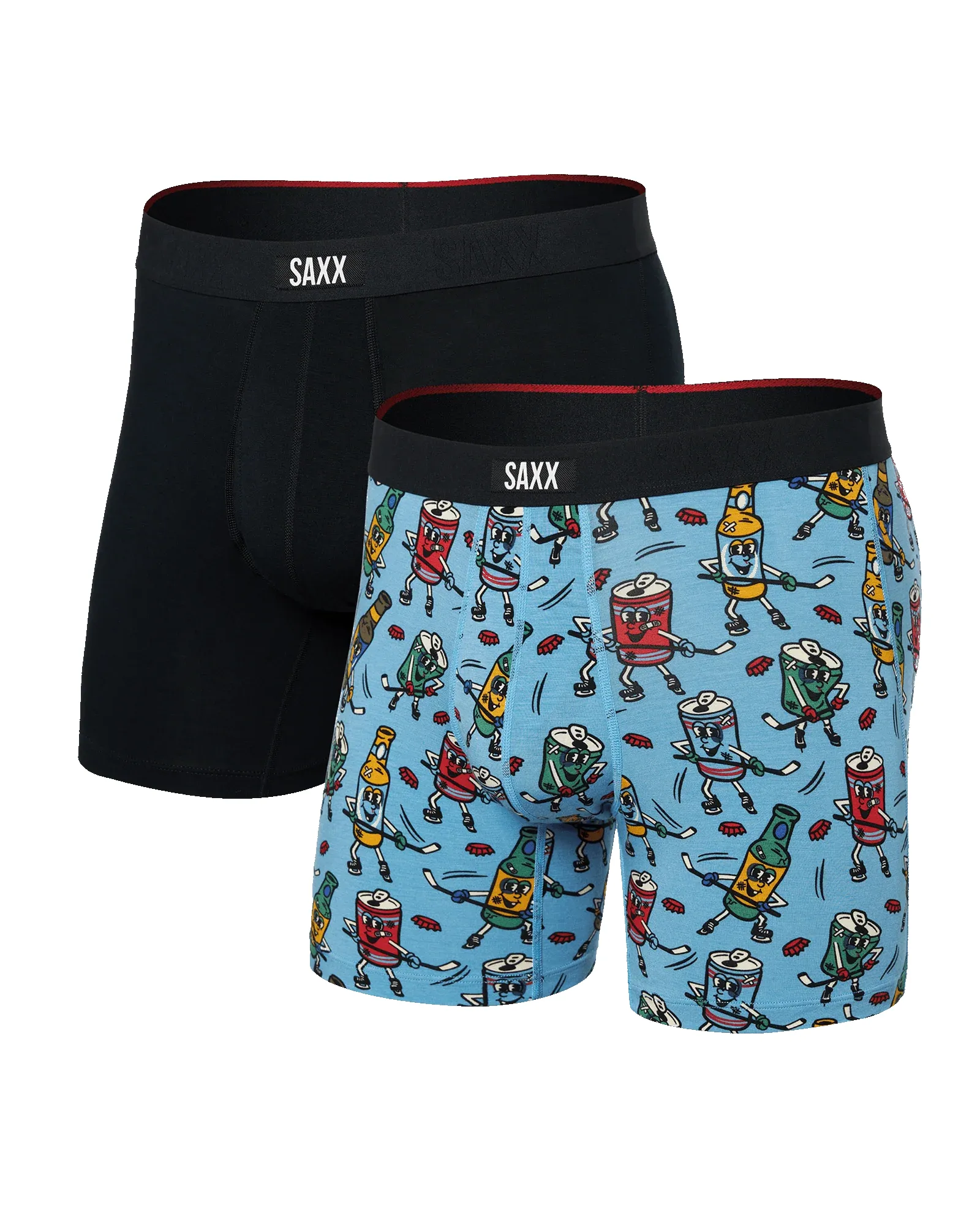 Saxx Vibe Xtra Boxer Brief 2 Pack - Beer Hockey/Blk sold by Boutique with Grace