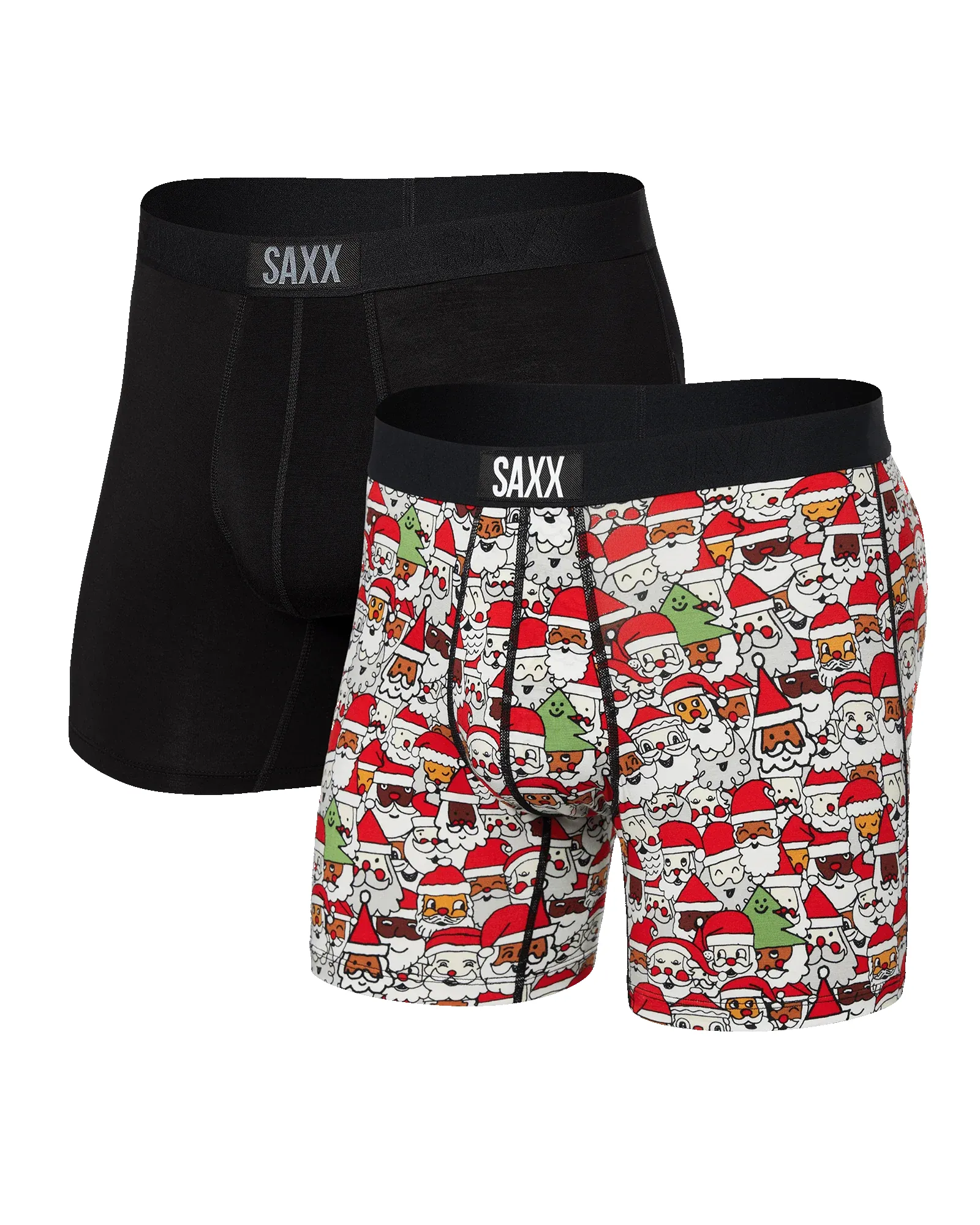 Saxx Vibe Boxer Brief 2 Pack - All the Santas/Blk sold by Boutique with Grace